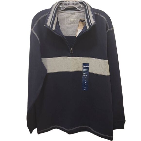 Consensus Men's Navy Seal Color Game Day Fleece Quarter Zip Sweatshirt Medium NW - Picture 1 of 12